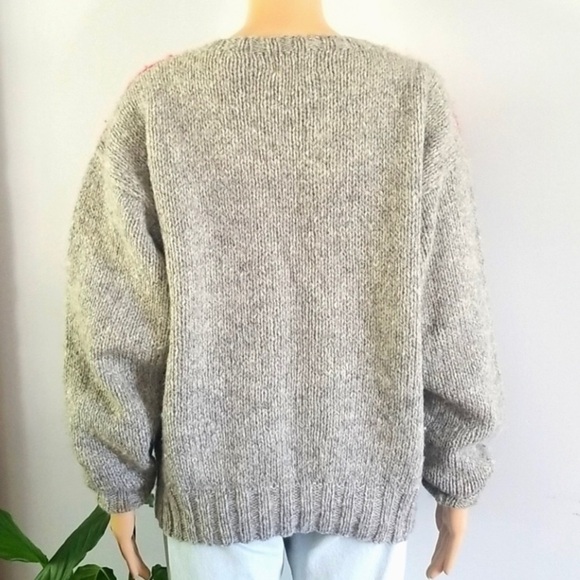 Vintage Woolrich knit pullover sweater Panda Bear bamboo detail 100% pure wool - Picture 3 of 10